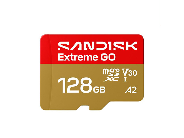 SanDisk Extreme GO microSD 128GB microSDXC Memory Card, Up to 240MB/s UHS-I U3 4K V30 A2 for Android SDSQXGN-128G-GN6MN