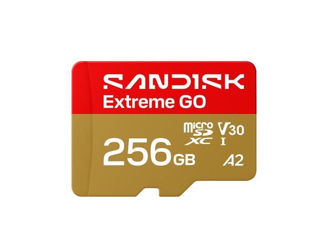 SanDisk Extreme GO microSD 256GB microSDXC Memory Card, Up to 240MB/s UHS-I U3 4K V30 A2 for Android SDSQXGN-256G-GN6MN
