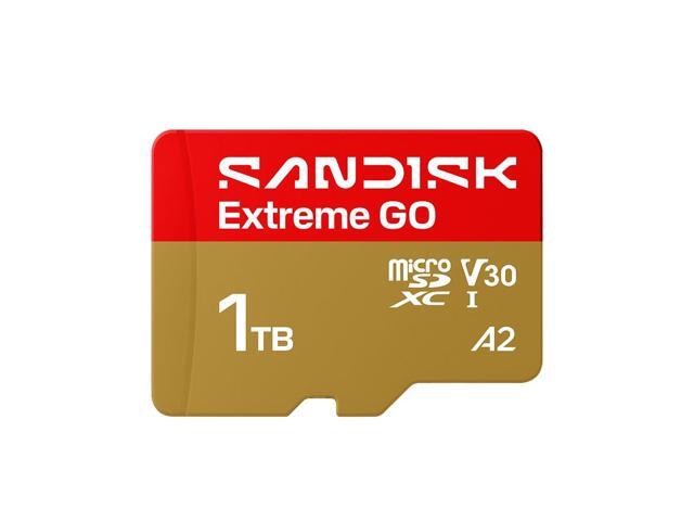 SanDisk Extreme GO microSD 1TB microSDXC Memory Card, Up to 240MB/s UHS-I U3 4K V30 A2 for Android SDSQXGN-1T00-GN6MN