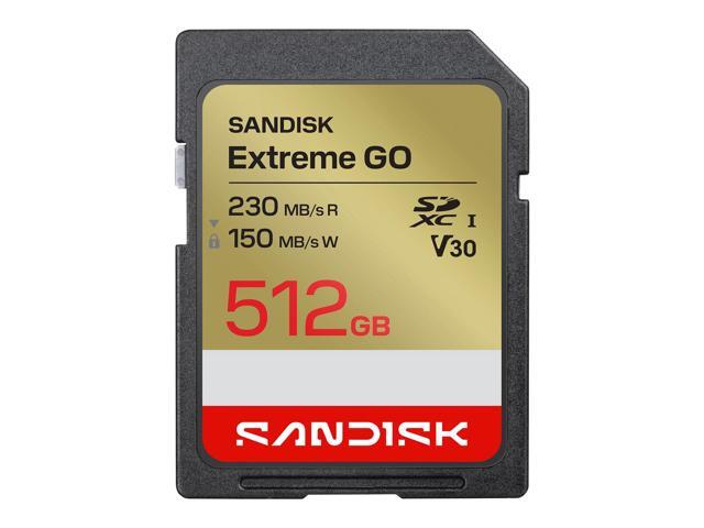 SanDisk Extreme GO SD 512GB SDXC Memory Card, Up to 230MB/s UHS-I U3 V30 4K UHD SDSDXGN-512G-GNCIN