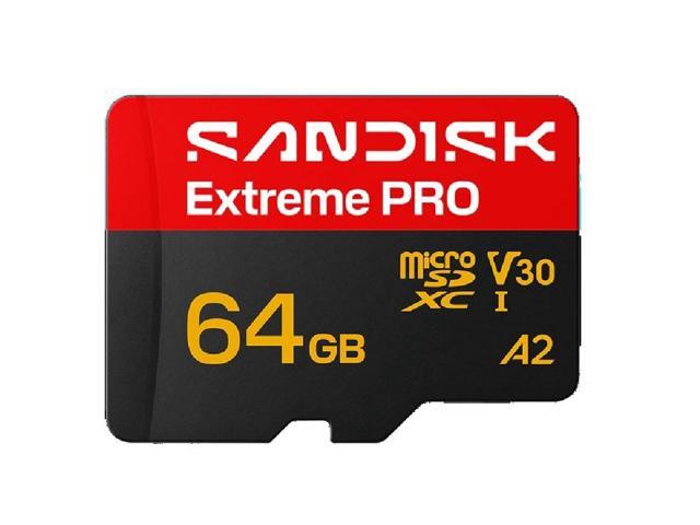 SanDisk 64GB Extreme PRO microSD A2 microSDXC UHS-I U3 C10 A2 V30, up to 200MB/s for 4K UHD Video Memory Card + Adapter SDSQXCU-064G-GS6MA