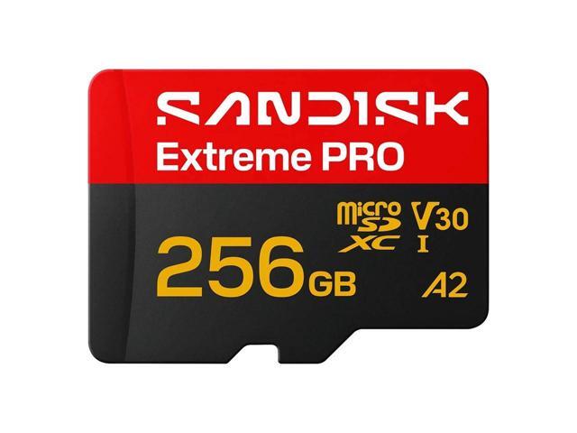SanDisk 256GB Extreme PRO microSD A2 microSDXC UHS-I U3 C10 A2 V30, up to 250MB/s for 4K UHD Video Memory Card + Adapter SDSQXCJ-256G-GS6MA