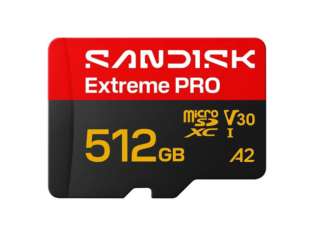 SanDisk 512GB Extreme PRO microSD A2 microSDXC UHS-I U3 C10 A2 V30, up to 250MB/s for 4K UHD Video Memory Card + Adapter SDSQXCJ-512G-GS6MA