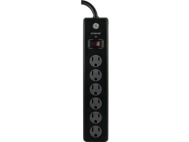 Ge 14091 6-outlet Surge Protector (black, 6-ft Cord)