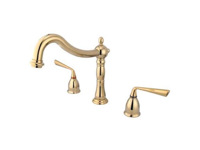 Photos - Tap Kingston Brass Two Handle Roman Tub Filler in Polished Brass by  KS1342ZL 