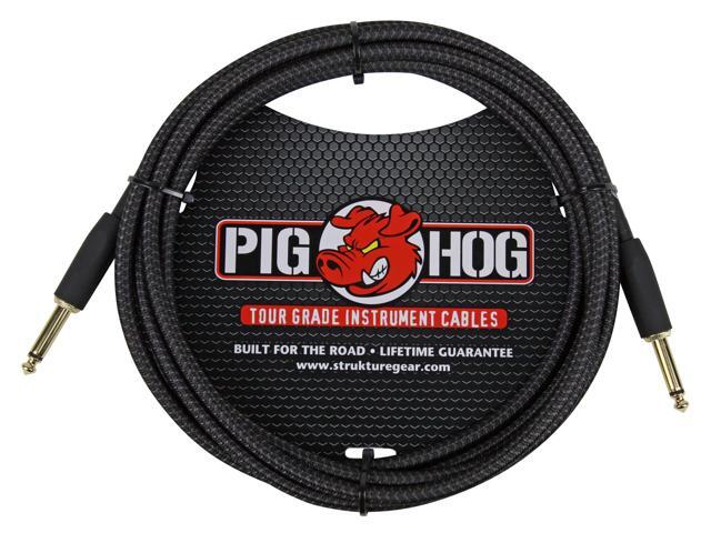Pig Hog 'Black Woven' Woven Jacket Tour Grade Instrument Cable, 10-foot