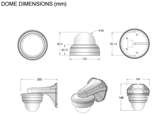 Eyemax 4.2MP Indoor IR Dome IP Network Camera 4mm Lens Onvif POE White Color (Wall Mount)