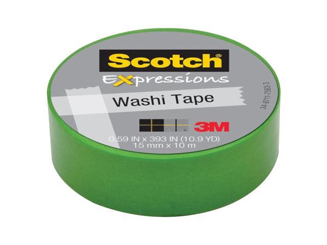 3M Scotch Expressions Washi Crafting Tape: 0.59 in. x 10-9/10 yds. (Green)
