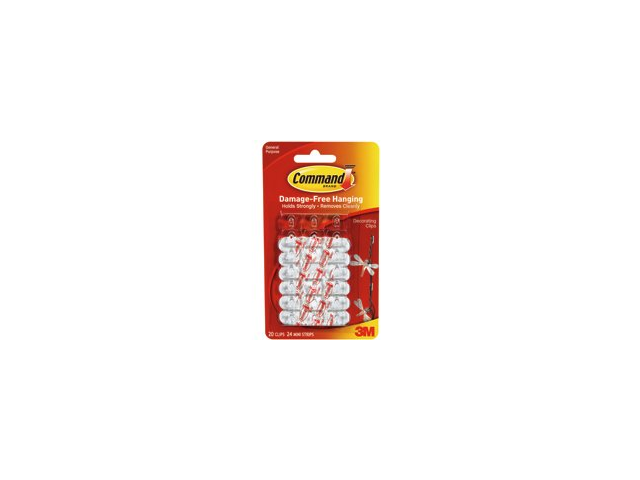 Command Decorating Clips Clear 20 Pk Decorating Clip 17026 Pack Of 6