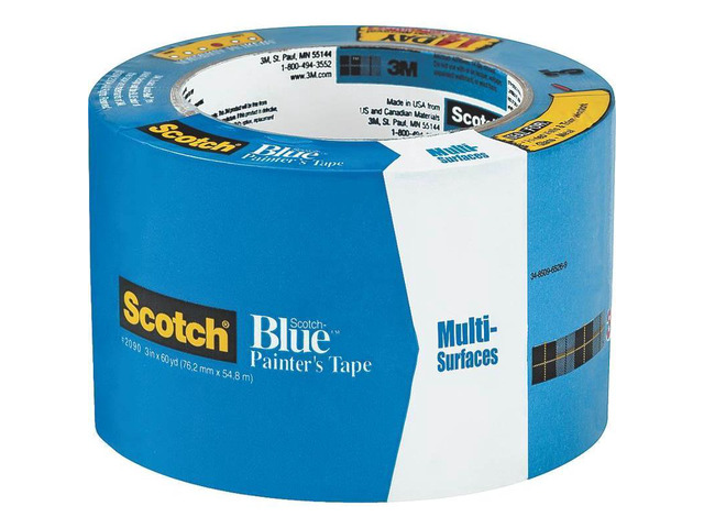 Blue Painter's Tape 3' X 60 Yardss 3M Masking Tapes and Paper 2090-3A Blue