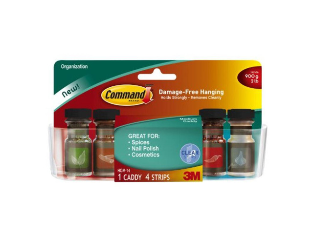 Caddy CLR (4) STRP Command MED 3M Adhesive Hooks HOM-14 051141943176