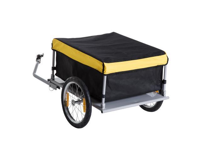 Aosom Elite Bike Cargo / Luggage Trailer - Yellow / Black