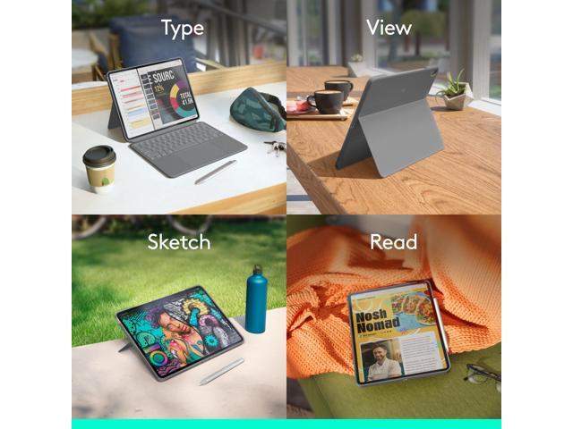 Logitech - Combo Touch iPad Air 13-inch - Latest Model (M2, M3 & M4), iPad Air (5th gen) Keyboard Case with Detachable Keyboard - Oxford Gray - image 11