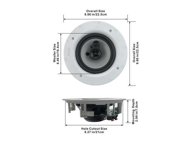Acoustic Audio CSic64 Frameless In Ceiling 6.5 Speaker 3 Pair Pack 3 Way Home Theater Speakers - image 2