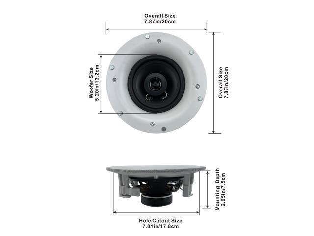 Acoustic Audio R192 Frameless In Ceiling / In Wall Speaker 3 Pair Pack 2 Way Home Theater Surround Speakers - image 3
