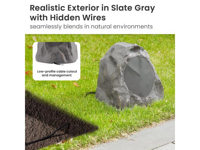 Theater Solutions 6R8SG Outdoor Slate 8 Rock 6 Speaker Set for Deck Pool Spa Yard Garden - image 2