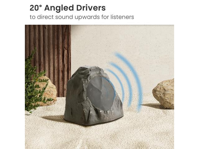 Theater Solutions 6R8SG Outdoor Slate 8 Rock 6 Speaker Set for Deck Pool Spa Yard Garden - image 4