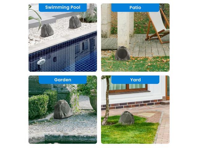Theater Solutions 6R8SG Outdoor Slate 8 Rock 6 Speaker Set for Deck Pool Spa Yard Garden - image 5