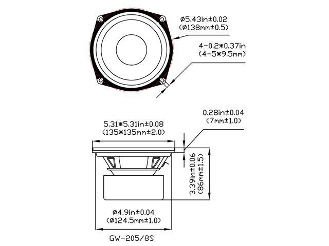 12 Goldwood Sound GW-205/8S Shielded 5.25 Woofers 130 Watt each 8ohm Replacement Speakers - image 2
