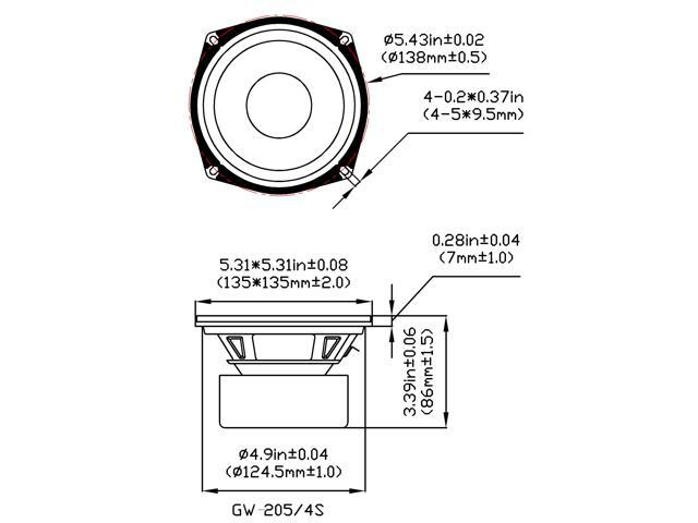 12 Goldwood Sound GW-205/4S Shielded 5.25 Woofers 130 Watt each 4ohm Replacement Speakers - image 2