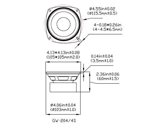 24 Goldwood Sound GW-204/4S Shielded 4 Woofers 70 Watt each 4ohm Replacement Speakers - image 2