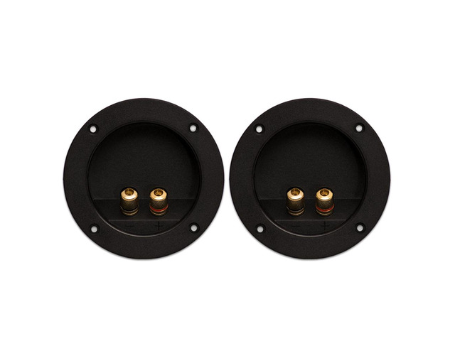 2 Goldwood Sound RGT-4000 Round Power Terminal Plates Gold Post Speaker Terminals
