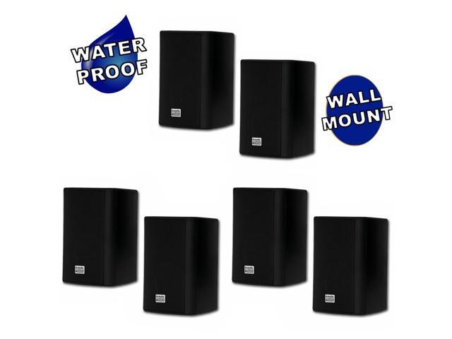 Acoustic Audio AA351B Indoor Outdoor 2 Way Black Speakers 1500 Watt 3 Pair Pack AA351B-3Pr