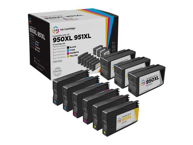 LD Products Compatible Ink Cartridge Replacement for HP 950XL & 951XL High Yield (3 Black, 2 Cyan, 2 Magenta, 2 Yellow, 9-Pack)