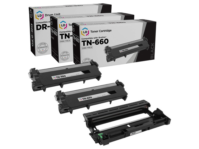 LD Compatible Toner Cartridge & Drum Unit Replacements for Brother TN660 High Yield & DR-630 (2 Toners, 1 Drum, 3-Pack)