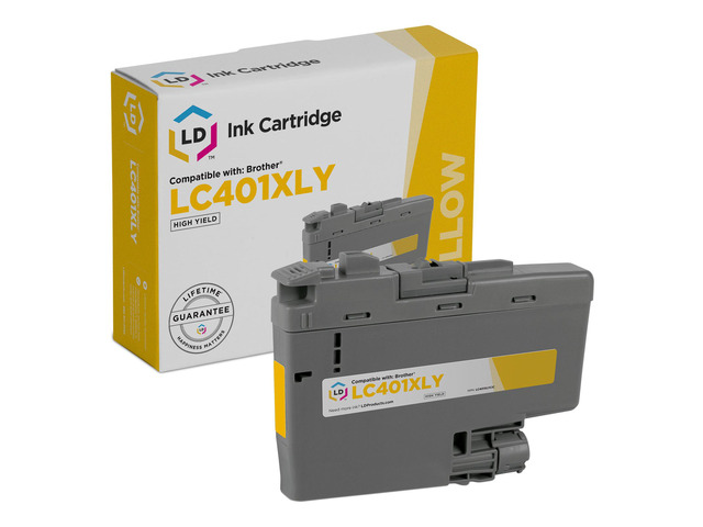 LD Products Compatible Ink Cartridge Replacement for Brother LC401XL LC401 XL Yellow High Yield Ink for use in Printer MFC-J1010DW MFC-J1012DW...