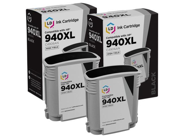 LD Products Remanufactured Ink Cartridge Replacement for HP 940XL C4906AN High Yield (Black, 2-Pack)