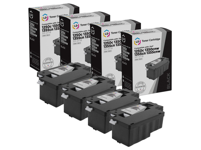LD Products Compatible Toner Cartridge Replacement for Dell 331-0778 810WH High Yield (Black, 4-Pack)
