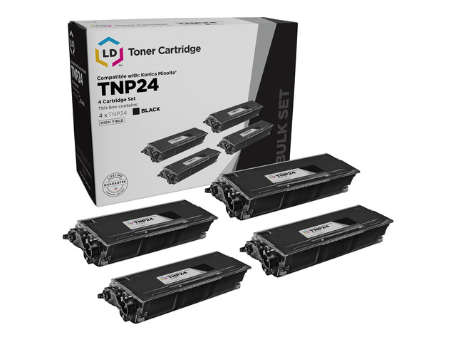 LD Products Compatible Toner Cartridge Replacement for Konica Minolta Bizhub 20 TNP-24 High Yield (Black, 4-Pack)