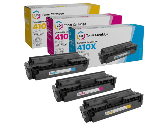 LD Products Compatible Toner Cartridge Replacement for HP 410X High Yield (Cyan, Magenta, Yellow, 3-Pack)
