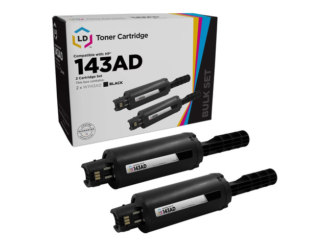 LD Products Compatible Toner Reload Cartridge Replacements for HP 143A W1143AD (Black, 2-Pack)