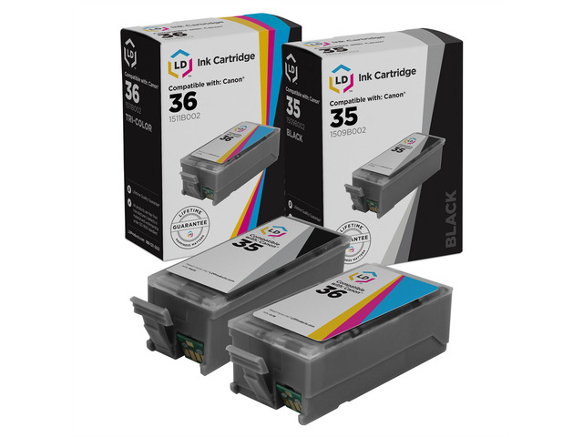 ld compatible ink cartridge replacement for canon pgi35 & cli36 (1 black, 1 color, 2-pack)