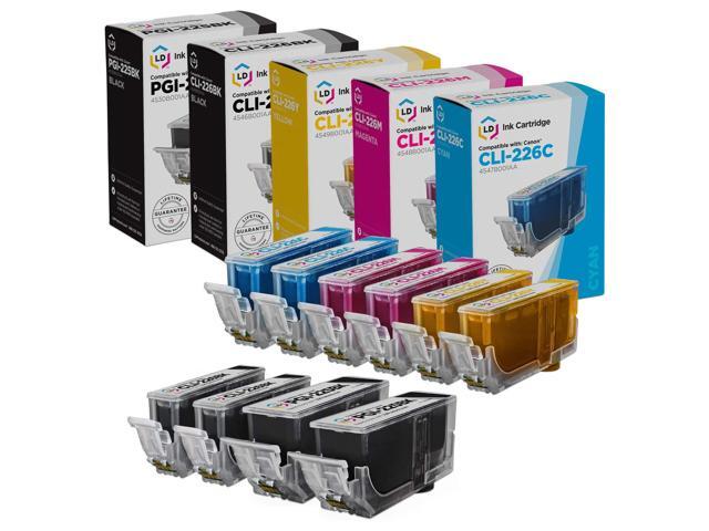LD Compatible Ink Cartridge Replacements for Canon PGI-225 & CLI-226 (2 Pigment Black, 2 Dye Black, 2 Cyan, 2 Magenta, 2 Yellow, 10-Pack)...