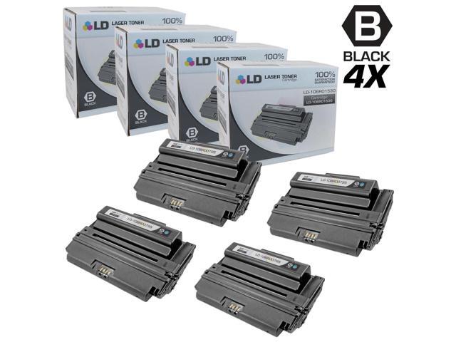 LD Compatible Replacements for Xerox 108R00795 Set of 4 High Yield Black Laser Toner Cartridges for use in Xerox Phaser 3635MFP, 3635MFP/S, and...