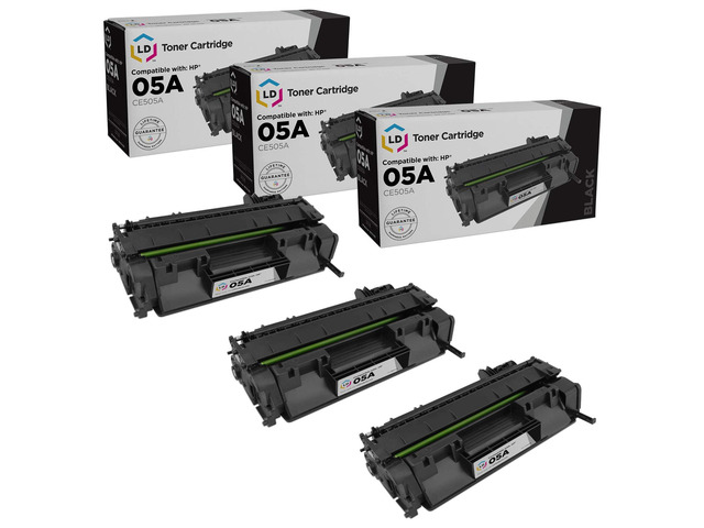 LD Products Compatible Toner Cartridge Replacements for HP 05X CE505X for use in HP Laserjet p2035, P2035n, P2055d, P2055dn & P2055X (Black, 3-Pack)