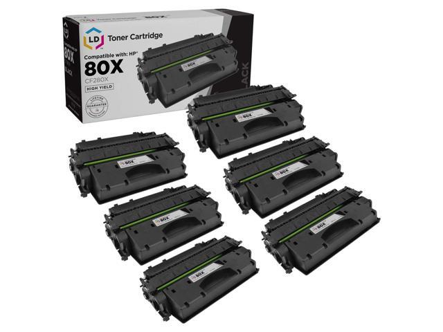 LD Products Compatible Toner Cartridge Replacements for HP 80X CF280X High Yield (Black, 6-Pack)