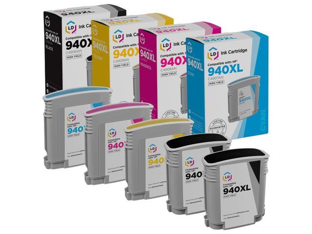 LD Products Remanufactured Ink Cartridge Replacement for HP 940XL High Yield (2 Black, 1 Cyan, 1 Magenta, 1 Yellow, 5-Pack)