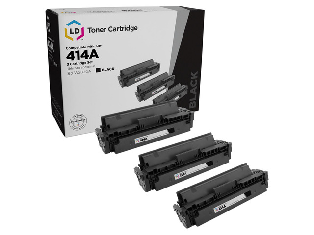 LD Products Compatible Toner Cartridge Replacement for HP 414A W2020A (Black, 3-Pack)