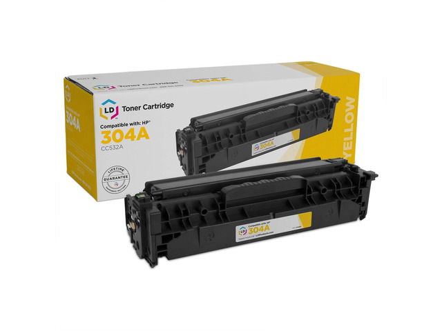LD Products Remanufactured Toner Cartridge Replacement for HP 304A CC532A (Single Yellow)