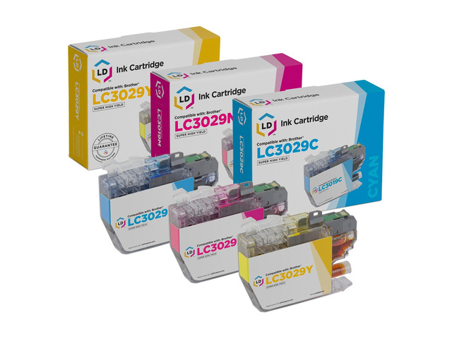 LD COMP Brother LC3029 Super HY Ink Cartridges: Cyan, Magenta, Yellow 3-Pack