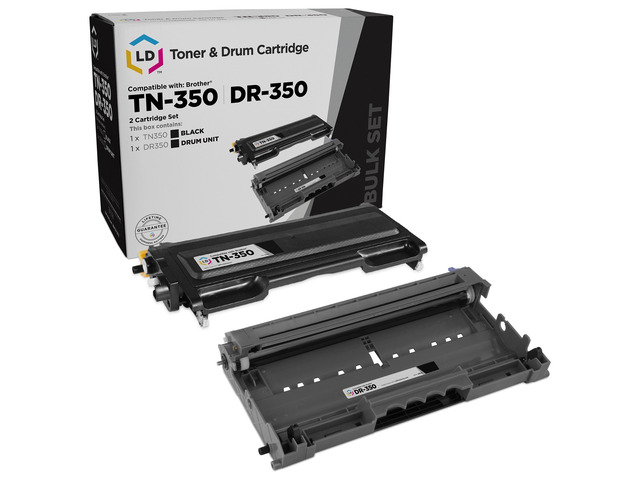LD Products Compatible Toner Cartridge & Drum Unit Replacements for Brother TN350 & DR350 (1 Toner, 1 Drum, 2-Pack)