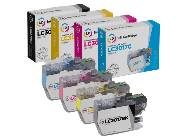 LD Products Compatible Ink Cartridge Replacement for Brother LC3017 High Yield (Black, Cyan, Magenta, Yellow, 4-Pack)