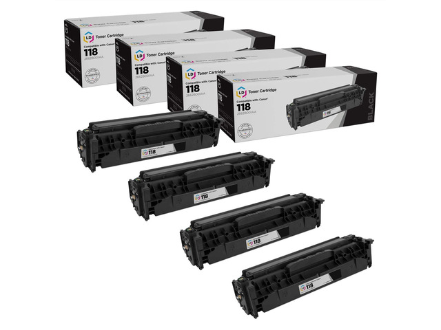 LD Products Toner Replacement for Canon 118 (Black, 4-Pack) Compatible with Canon imageCLASS LBP7200Cdn, LBP7660Cdn, MF726Cdw, MF729Cdw, MF8580Cdw,...