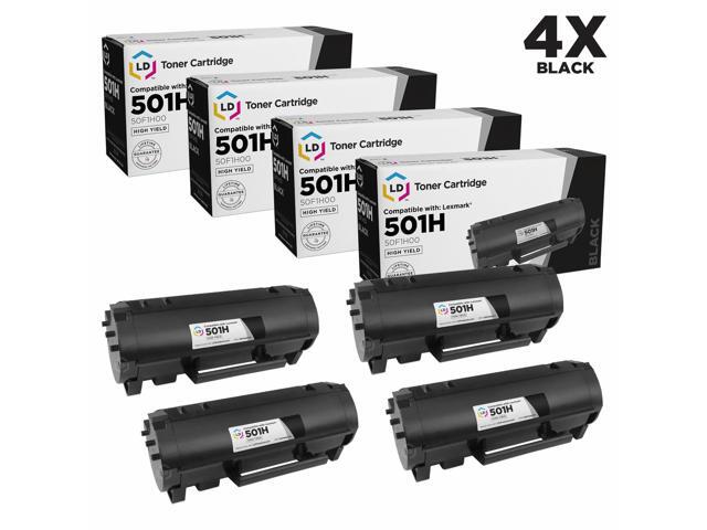 LD Products Reman For Lexmark 50F1H00 4pk HY Black MS310d MS312 MS315d MS410 MS415