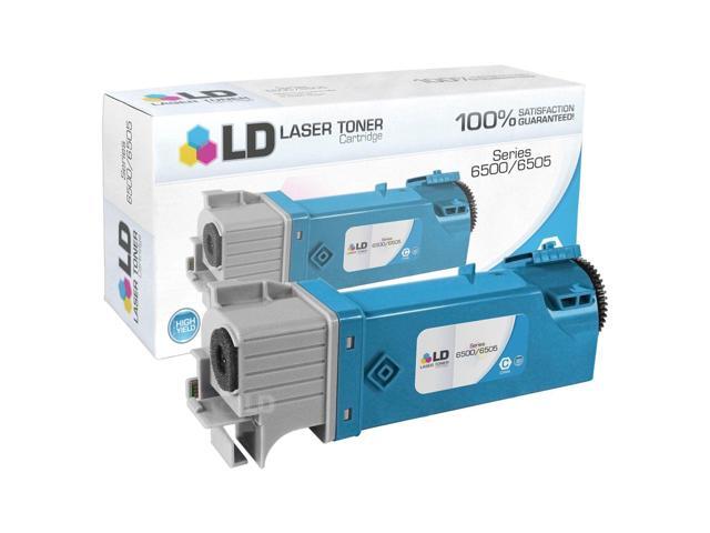 ld compatible xerox phaser 6500 set of 3 high yield toner cartridges: 106r01594 cyan, 106r01595 magenta and 106r01596 yellow for 6500, 6500/dn,...