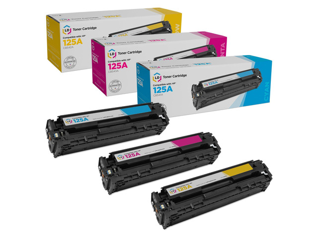 LD Products Remanufactured Toner Cartridge Replacement for HP 125A (Cyan, Magenta, Yellow, 3 Cartridge Pack)